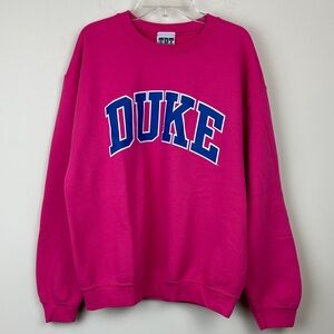 Duke Arch Logo Crewneck Sweatshirt - Hot Pink Size Medium